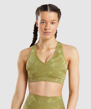 Gymshark Adapt Camo Seamless Ženske Sportski Grudnjak Zelene | HR 3333AHK